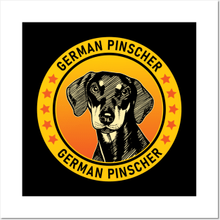 German Pinscher Dog Portrait Posters and Art